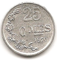  Luxemburg 25 Centimes 1970 #125   