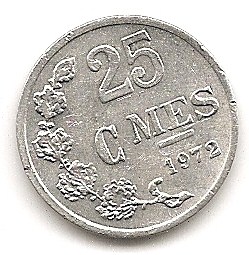  Luxemburg 25 Centimes 1972 #125   