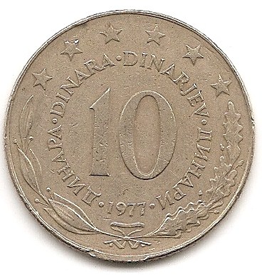  Jugoslawien 10 Denar 1977 #152   