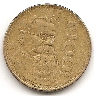  Mexico 100 Pesos 1988 #121   