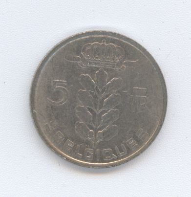  - Belgien 5 Francs 1974 französisch -   