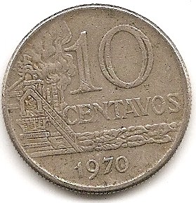  Brasilien 10 Centavo 1970 #57   