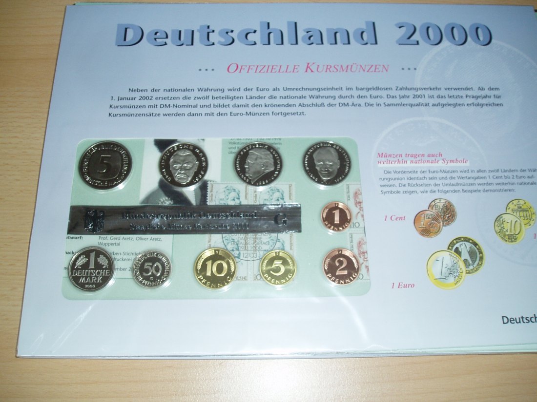  KMS 2000 PP (2 x F, 2 x G, 1 x J = 5 Stück), Ausgabe der Deutschen Post, Auflage nur 15 000 Stück   