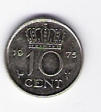  Niederlande 10 Cent 1975 N Schön Nr.66   