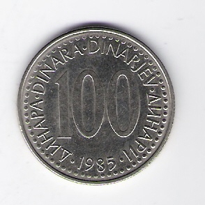  100 Dinara K-N 1985         Schön Nr.89   
