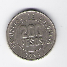  Kolumbien 200 Pesos K-N-Zk 1994 Schön Nr.113   