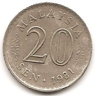 Malaysia 20 Sen 1981 #127   