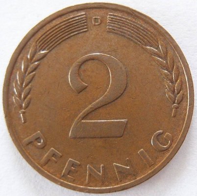  BRD 2 Pfennig 1967 D ss-vz   