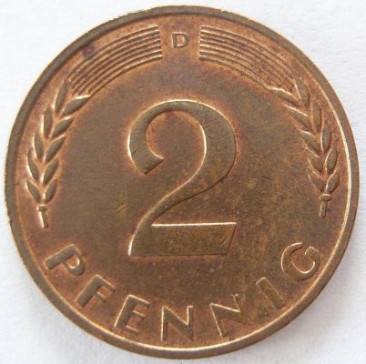  BRD 2 Pfennig 1967 D vz   