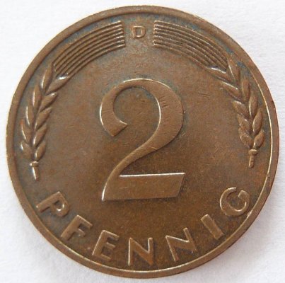  BRD 2 Pfennig 1967 D ss   