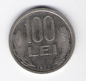  Rumänien 100 Lei 1994 St,N plattiertSchön Nr.128   