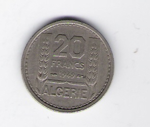  Algerien 20 Francs 1949 K-N    Schön Nr.1   
