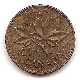  Canada 1 Cent 1974 #193   