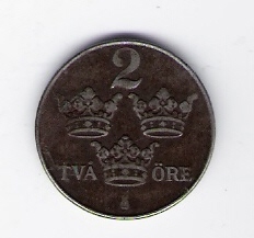  Schweden 2 Öre 1948 St    Schön Nr.41   
