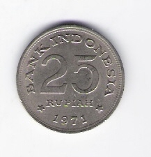  Indonesien 25 Rupiah K-N 1971  Schön Nr.24   