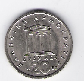  Griechenland 20 Drachmes K-N 1982   Schön Nr.86   