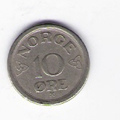  Norwegen 10 Öre K-N 1957     Schön Nr.52   
