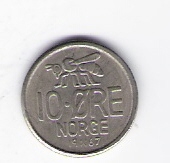  Norwegen 10 Öre K-N 1967     Schön Nr.59   