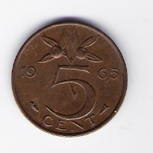  Niederlande 5 Cent 1965 Bro   Schön Nr.65   