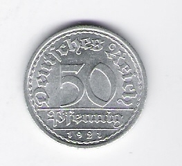  50 Pfennig Al 1921 D    J 301   