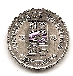  Venezuela 25 Centimos 1978 #28   