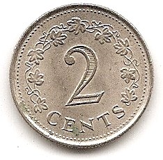  Malta 2 Cent 1977 #123   