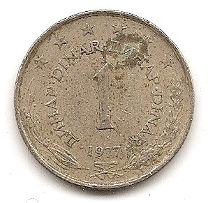  Jugoslawien 1 Dinar 1977 #150   