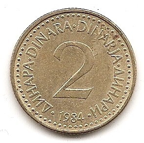  Jugoslawien 2 Dinar 1984 #150   