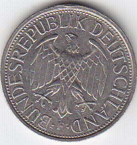  Deutschland 1 DM 1987 F ganz nah an vz, seltener   