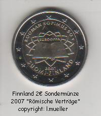 Finnland ...2 Euro Sondermünze 2007...Römische Verträge   