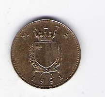  Malta 1 Cent Bro 1991  Schön Nr. 90   