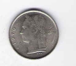  Belgien 1 Franc K-N  1976 Schön Nr.105 fr   