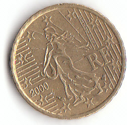 Frankreich (D001)b. 10 Cent 2000 vorzüglich