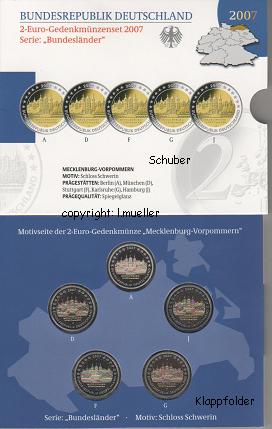 Deutschland ...2 Euro Gedenkmünzenset 2007...PP...Meck-Pom.   