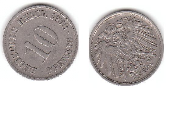 10 Pfennig 1908 D (A313)b.   