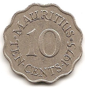  Mauritius 10 Cents 1975 #271   