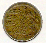  Weimarer Republik , 10 Rentenpfennig 1924 D   