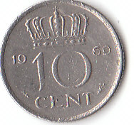  10 Cent Niederlande 1969 (D109)b.   