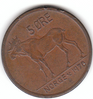 5 Ore Norwegen 1970 (D171)   