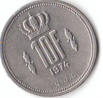  Luxemburg 10 Francs 1974 (A016)   