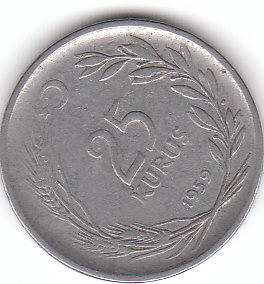 25 Kurus T&uuml;rkei 1959 (A456) b