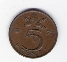 Niederlande  5 Cent Bro Schön Nr.65 1977 siehe Bild