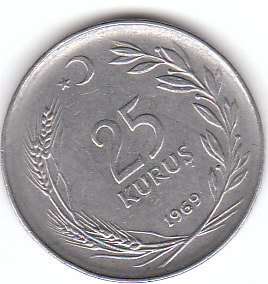  25 Kurus Türkei 1969 (A455)   