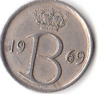  25 Centimes 1969 Belgie (A047)  b.   