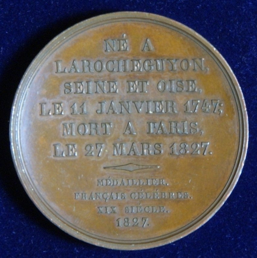  Frankreich Bronzemedaille von F. Caunois - F. ALEX. FRE. DUC DE LA ROCHEFOUCAULD 1827 vz+   