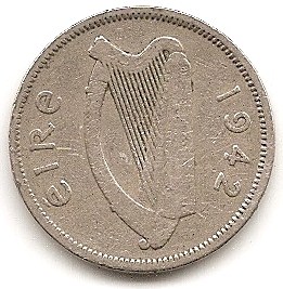  Irland 6 Pence 1942 #306   