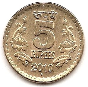  Indien 5 Rupee 2010 #344   