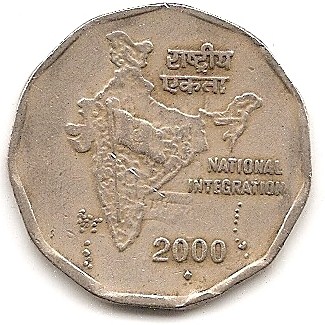  Indien 2 Rupee 2000 #326   