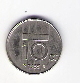 Niederlande  10 Cent N 1985 siehe Bild