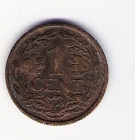  Niederlande 1 Cent Bro 1922 Schön Nr.31   